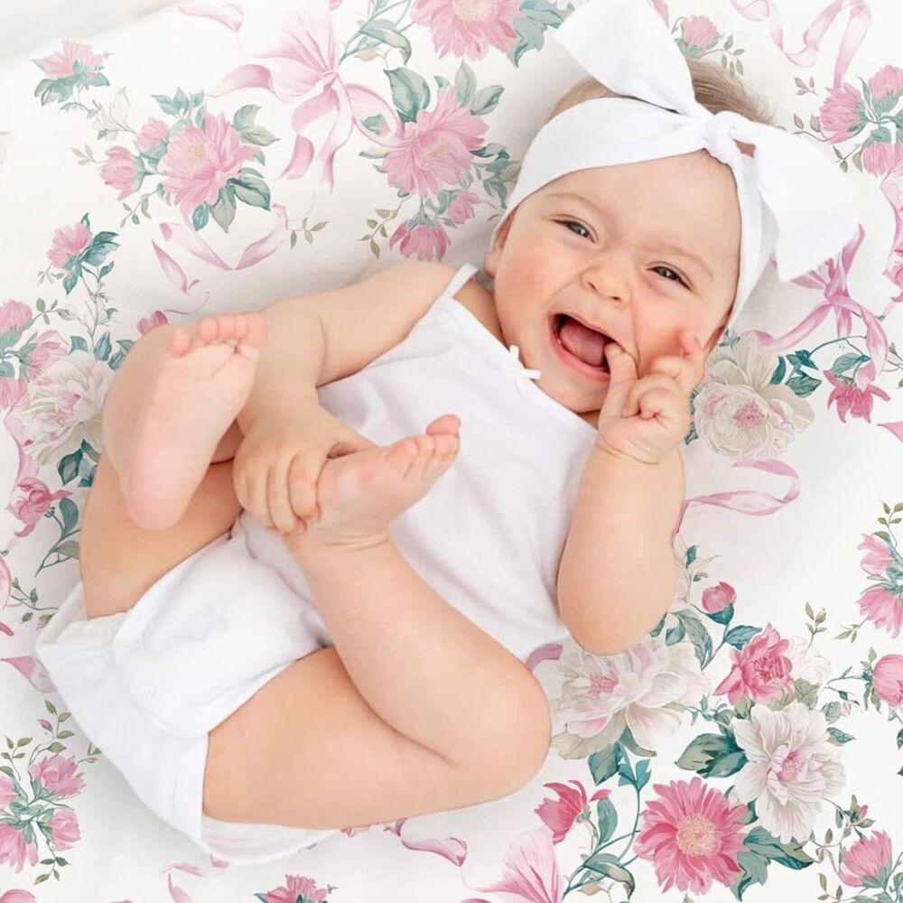 2 Pack, Floral Crib Sheets for Pack N Play, Mini Crib & Travel Crib